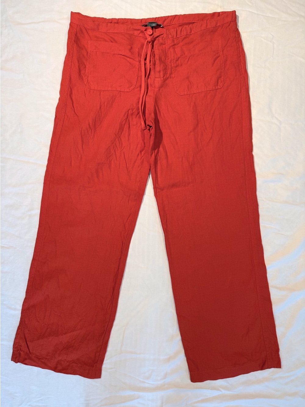 VINCE Orange Linen Pants